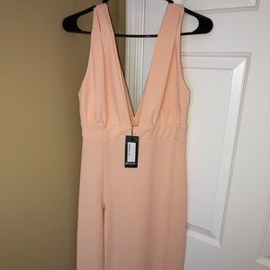 High Thigh Slit/Low V-neck Dress